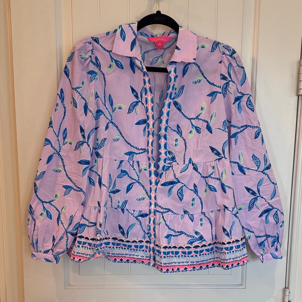 Lilly Pulitzer- Women’s Lavender Floral Button-Up Jacket